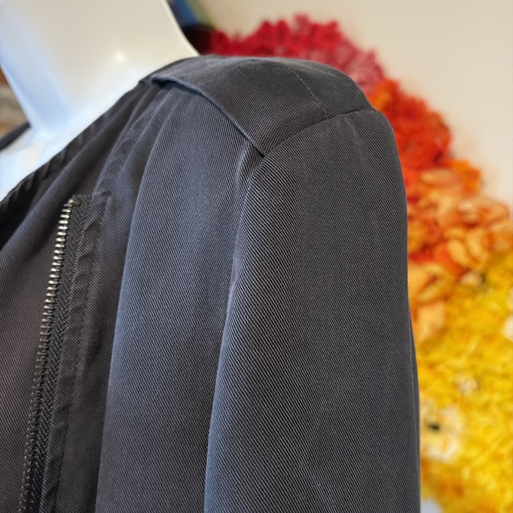 ASTR Gray Drape Full Zip Biker Moto Roll Tab Snap Sleeve Jacket - Picture 11 of 15